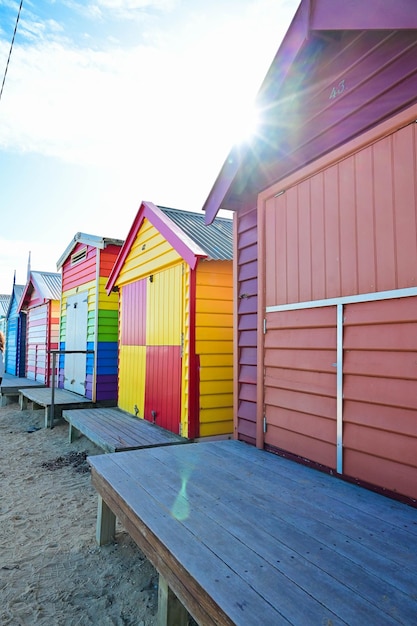 VIC Australia Melbourne 01 de junio de 2023 Cajas de baño de la playa de Brighton en Melbourne Australia