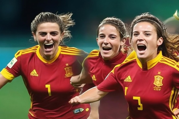 La victoria del equipo nacional de fútbol femenino de España en momentos alegres