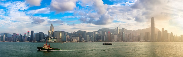 Foto victoria harbour in hongkong