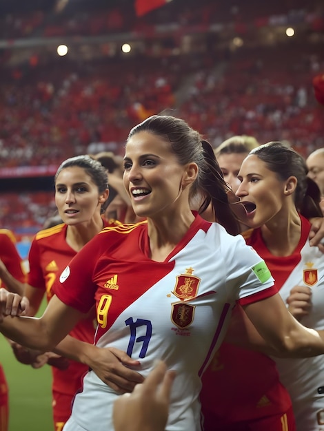 Victoria de la selección española de fútbol femenina Ai generada