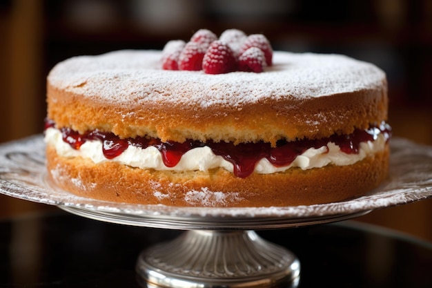 Victoria Sponge Cake Traditionelles Londoner Dessert Ai generativ