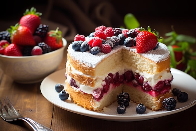 Victoria sponge closeup delight