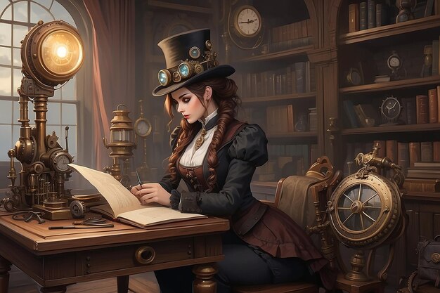 Victorian Steampunk Study Retro Industrieller Charme