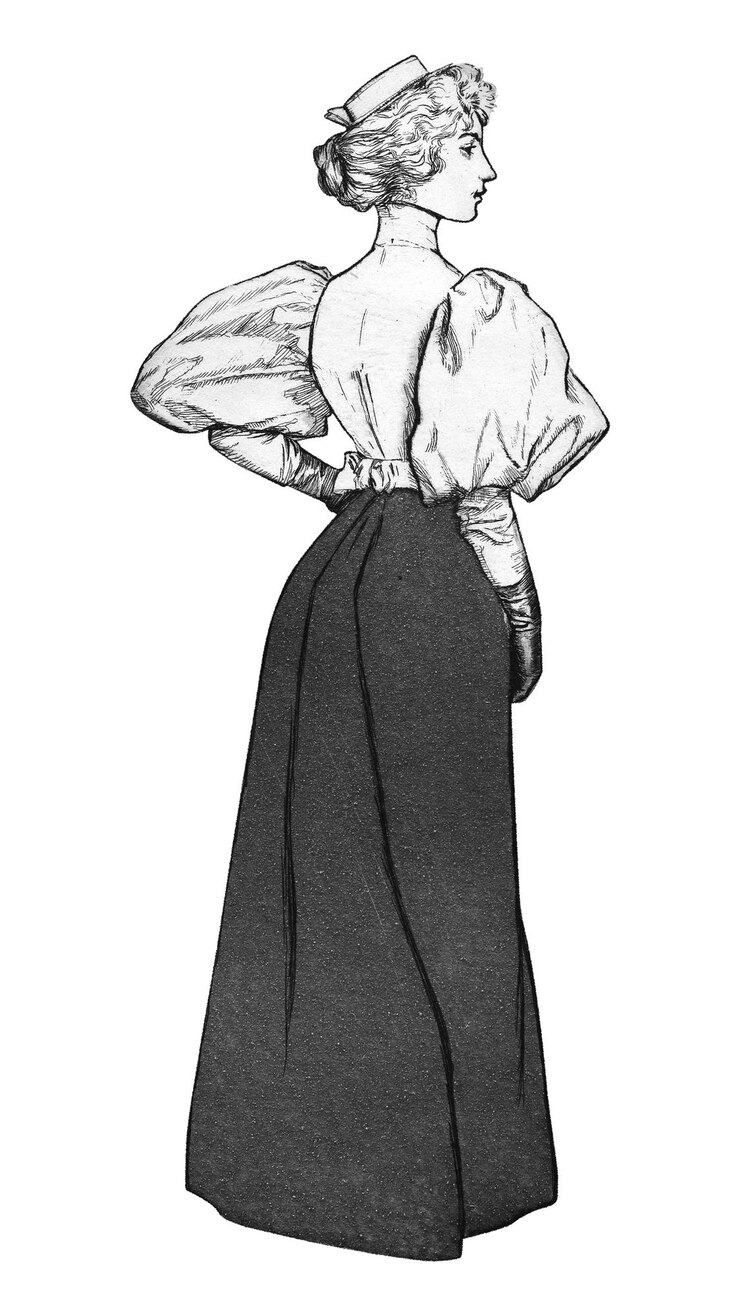Foto victorian woman png-aufkleber vintage-mode auf durchsichtigem hintergrund remastered von rawpixel