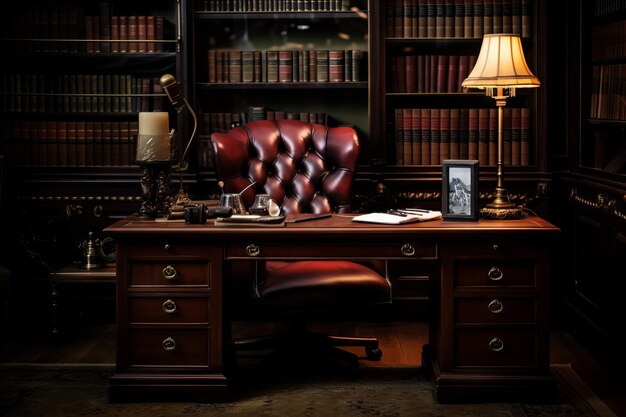 Foto victorianinfluenced home office ai gerado