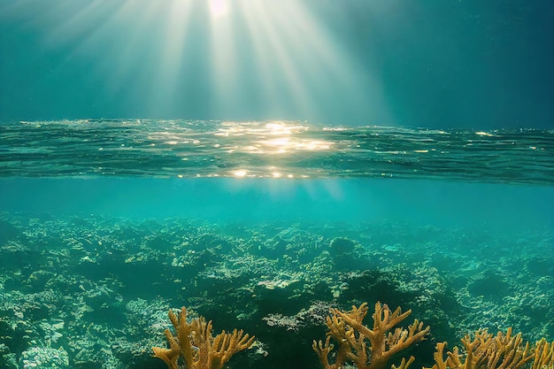 Vida marinha subaquática corais algas e algas marinhas