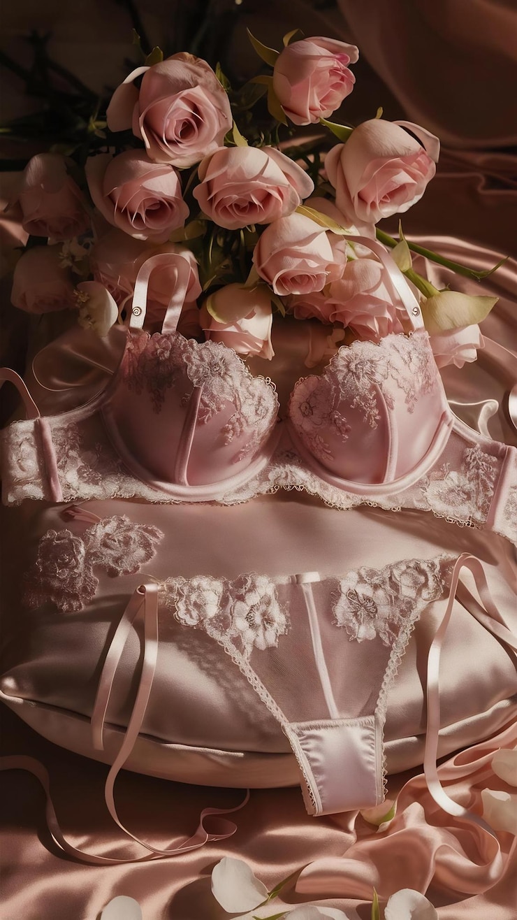 Foto vida morta de lingerie de sutiã