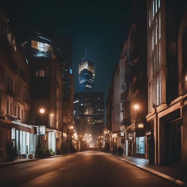 vida nocturna en la ciudad atmósfera nocturna de la ciudad edificios en la noche