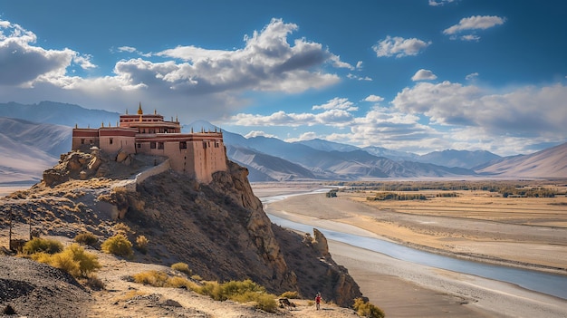 Foto vida por yarlung tsangpo uma tapeçaria tibetana no mosteiro de samye