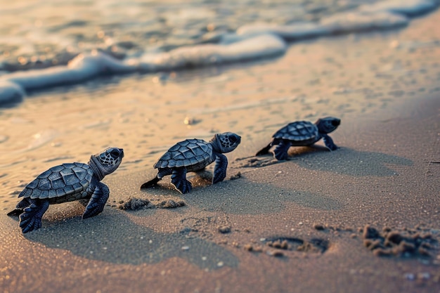 Foto vida silvestre marina tortugas jóvenes en el hábitat acuático natural