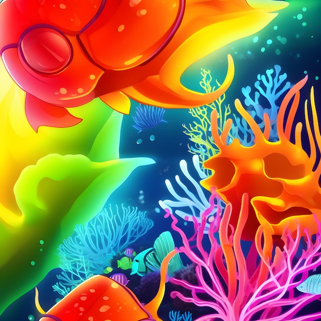 Vida subaquática Criaturas subaquáticas IA generativa