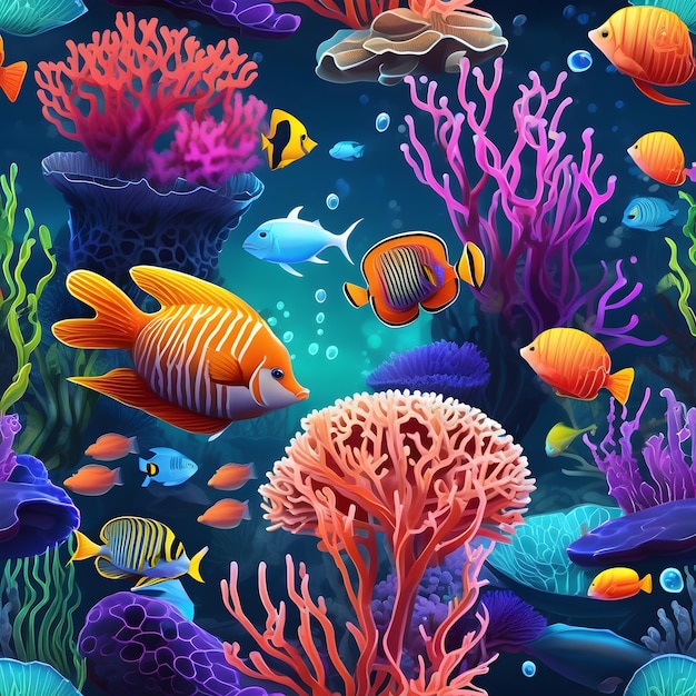 Vida subaquática Criaturas subaquáticas IA generativa