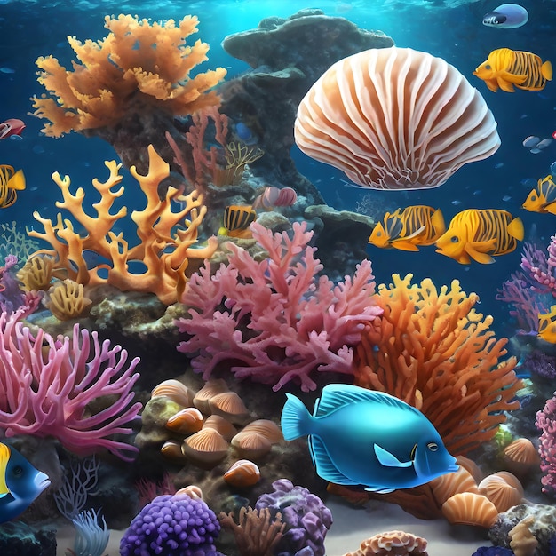 Foto vida subaquática criaturas subaquáticas ia generativa