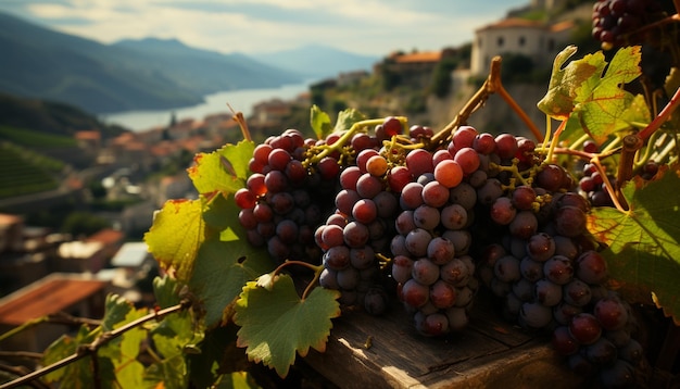 Videira natureza frutas agricultura outono vinícola vinificação cena rural vinho gerado por inteligência artificial