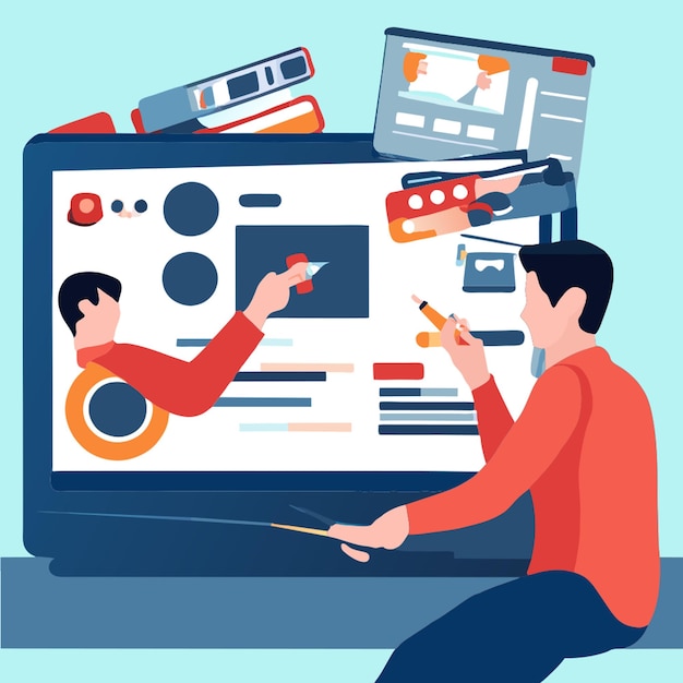 Video-Distribution beherrschen, sich mit Ihrem Publikum verbinden, Vektor-Illustration Flat 2
