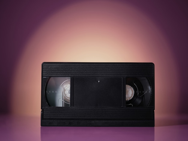 Vídeo vhs em fundo vintage retro wave