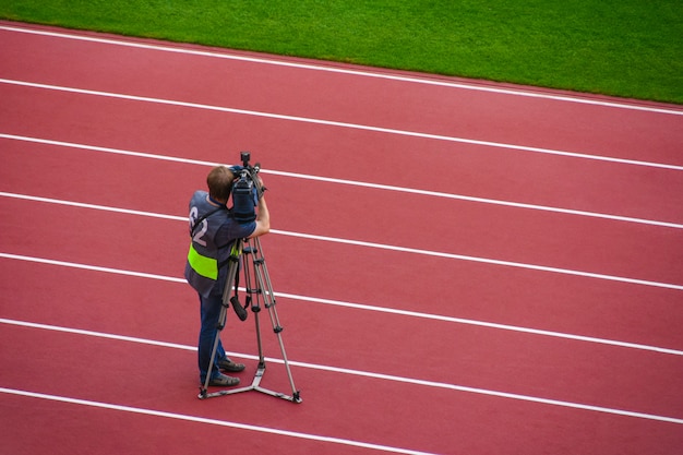 Videobetreiber schießt auf den Kamerasportwettbewerben im Stadion