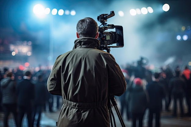 Foto videograf benutzt die kamera