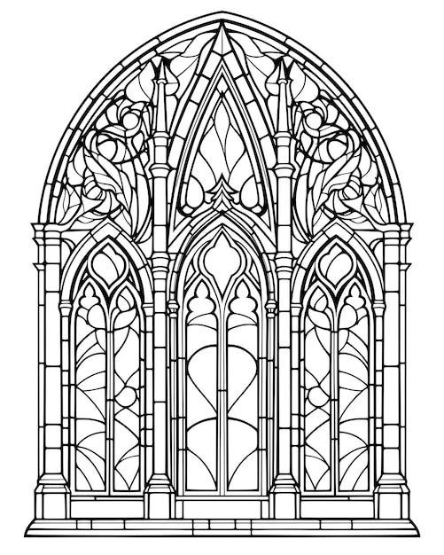 Vidrieras de la catedral para colorear