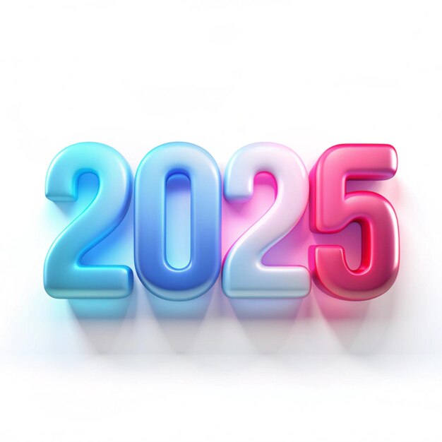 Vidrio 3D hecho feliz año nuevo 2025