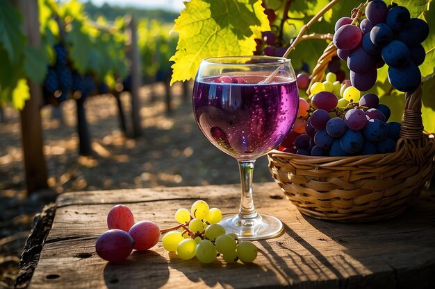 El vidrio brillante del huerto de uvas es mágico.