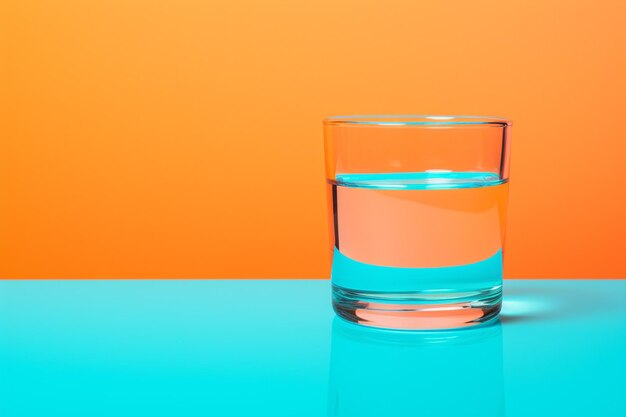 Vidrio de colores con fondo de agua