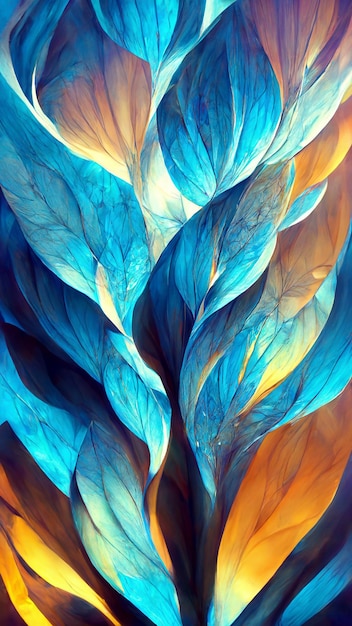 Vidrio degradado azul fractal colorido foto realista ilustración 3D