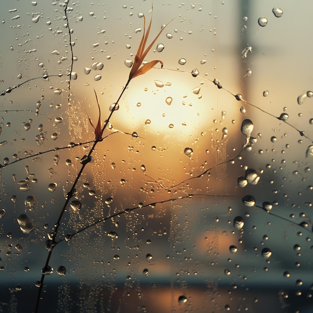 Vidrio empañado con gotas de agua IA generativa