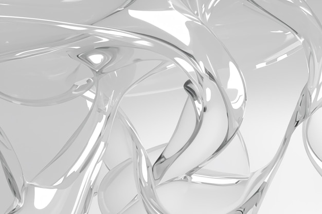 Vidrio fluido formas transparentes y materiales translúcidos curvas suaves diseño elegante gris claro