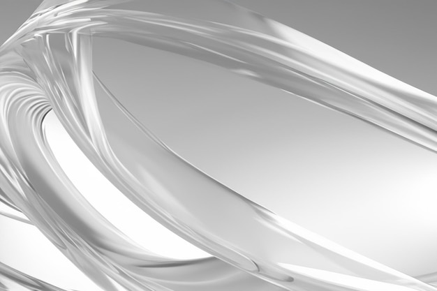 Vidrio fluido formas transparentes y materiales translúcidos curvas suaves diseño elegante gris claro