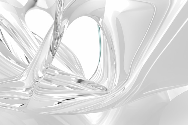 Vidrio fluido formas transparentes y materiales translúcidos curvas suaves diseño elegante gris claro