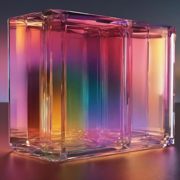 Vidrio transparente con colores degradados renderizado en 3D