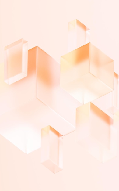 Vidrio transparente con colores de gradiente renderizado en 3D
