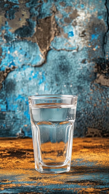 Foto el vidrio transparente contiene agua potable pura un símbolo de salud y vitalidad