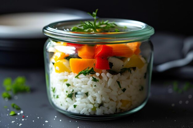 Vidro de vegetais de arroz coloridos Gerar Ai