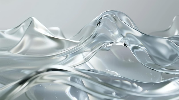 Vidro fluido formas transparentes e materiais translúcidos curvas lisas