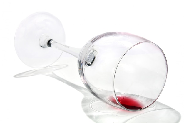 Vidro transparente com vinho tinto