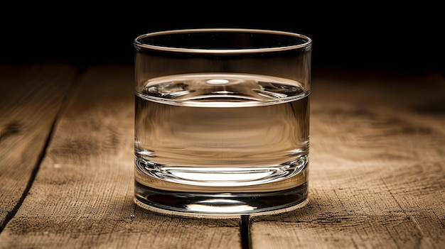 Vidro transparente contém água potável pura um símbolo de saúde e vitalidade