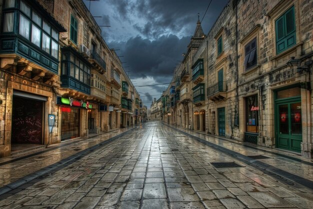 Foto la vieja calle de valletta