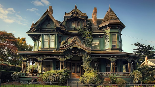 Foto vieja casa victoriana de época