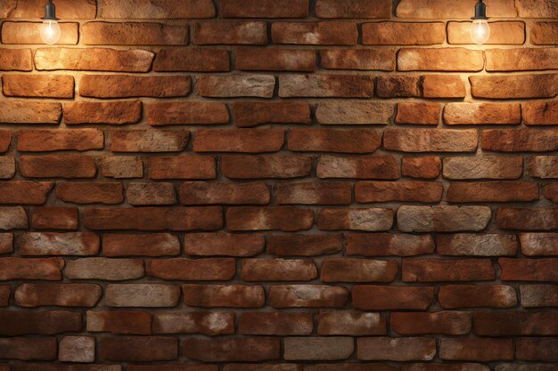 Vieja pared de ladrillo con bombilla de luz telón de fondo de pared de llano telón de trasfondo de pared