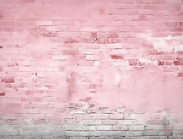 Foto una vieja pared de ladrillo rosa con pintura blanca en la parte superior y inferior como fondo o textura foto de stock