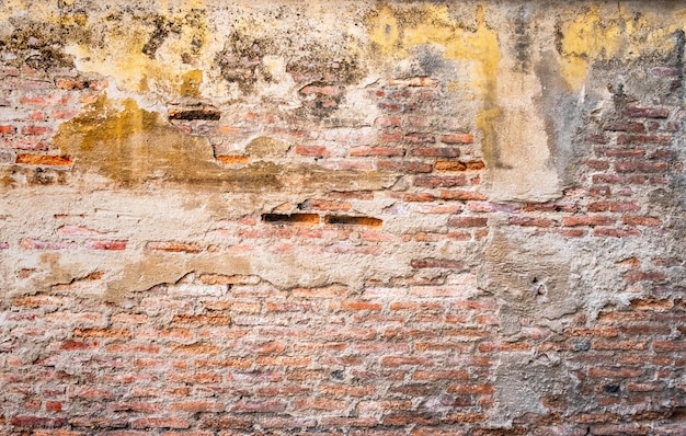 Vieja pared de ladrillo con textura de grietas
