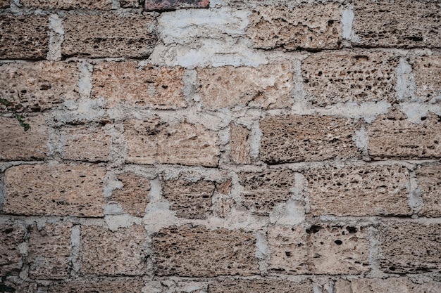 Una vieja pared de ladrillos de la fachada del edificio Fondo de textura abstracta