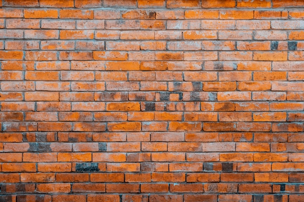 Vieja pared de ladrillos rojos.