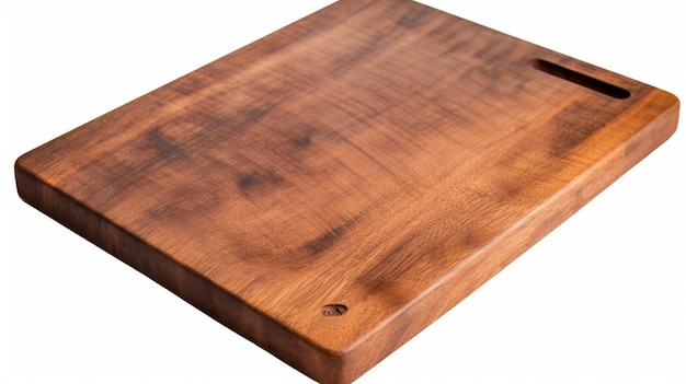 Vieja tabla de cortar de madera aislada sobre un fondo blanco