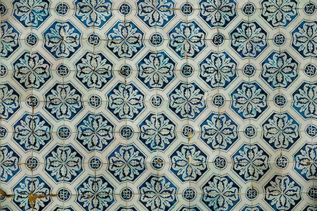 Vieja textura de fondo de azulejos de portugal