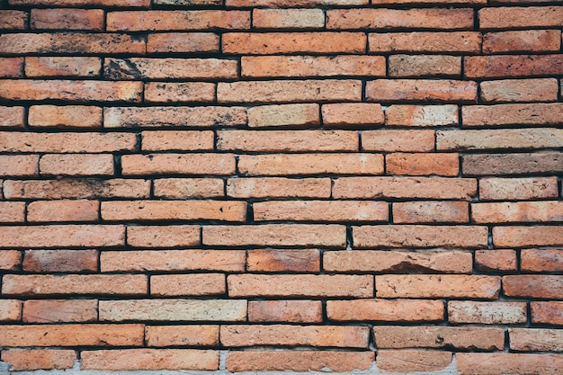 Foto vieja textura de fondo de pared de ladrillo rojo vintage y grunge con arañazos y grietas