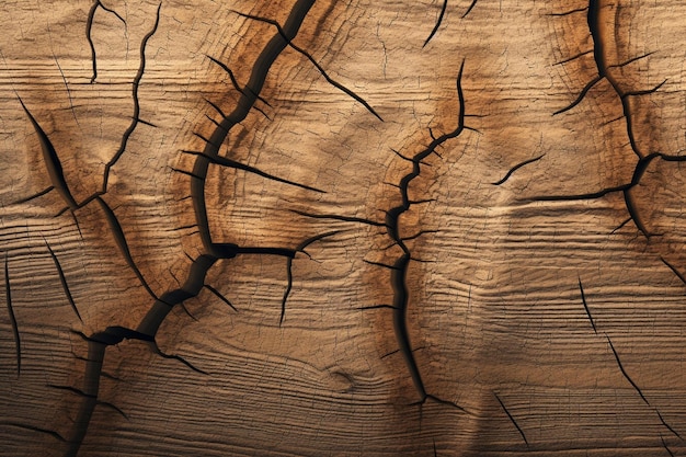 Vieja textura de madera rugosa Fondo de madera Árbol Grieta Naturaleza exótica IA generativa