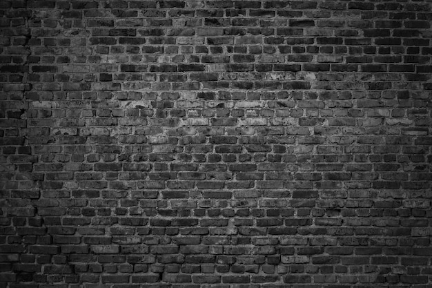 Vieja textura de pared de ladrillo negro. fondo de pantalla oscuro